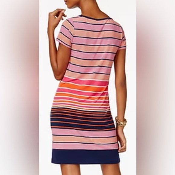 Michael Kors womens short sleeve t-shirt sundress Sz XS Colorful Stripped dress - Picture 2 of 14